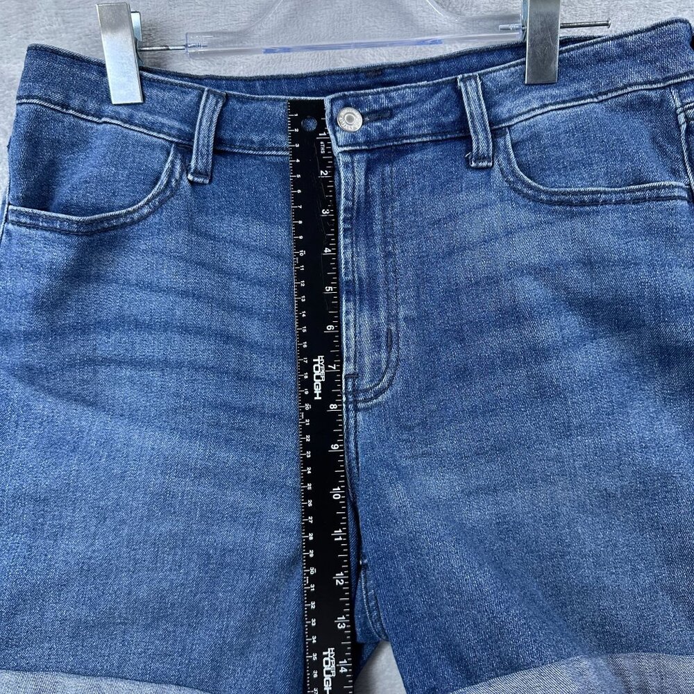 Old Navy High Rise Denim Wow Shorts Womens Size 14 Rolled Cuff Hem Blue - Picture 6 of 9